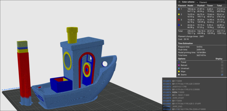 benchy kobra couleurs