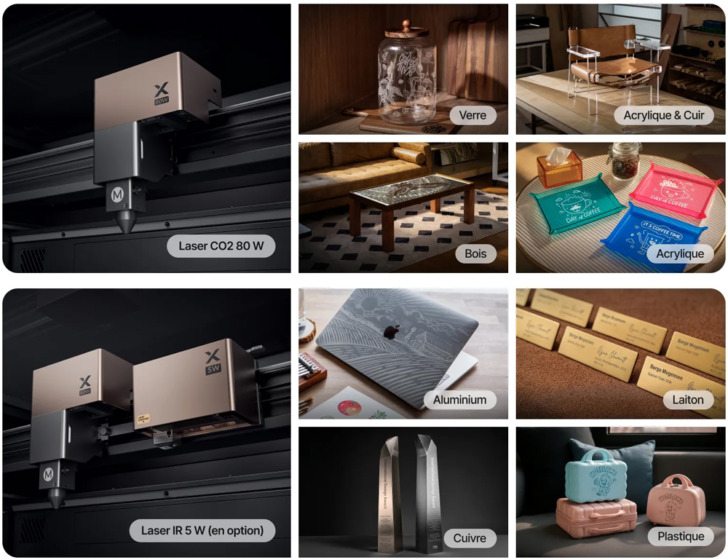 xTool P3 materiaux