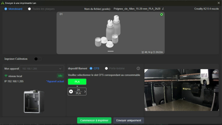 Creality Print K2 impression