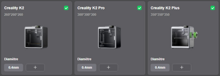 creality print K2 serie