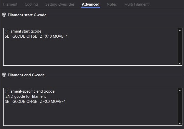 qidi studio zoffset filament