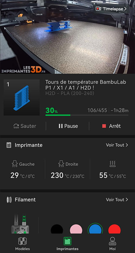 Bambu Handy timelapse supervision