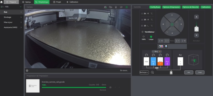 bambu lab P2S bambu studio peripherique