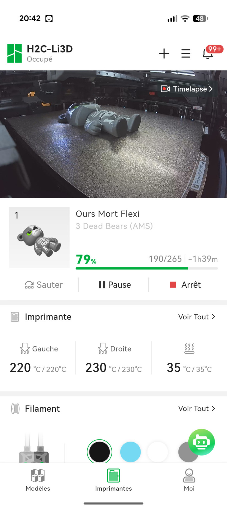 Bambu Handy live camera