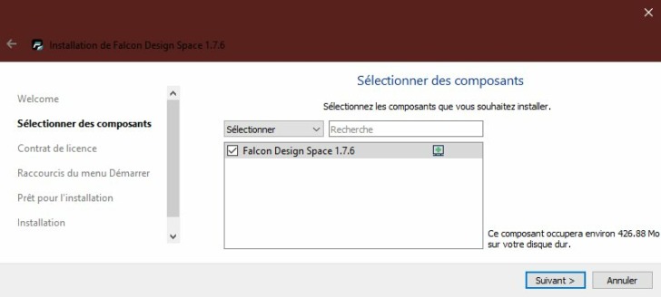 Falcon Design Space 1.7.6 install 2