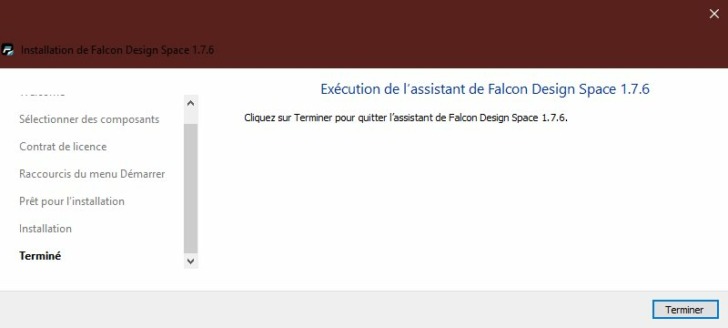 Falcon Design Space 1.7.6 install 8