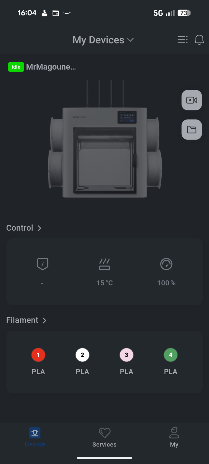 Snapmaker U1 mobile app 03