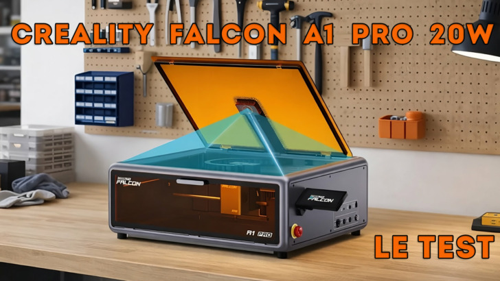 Test Creality Falcon A1 Pro Review Atelier contour noir